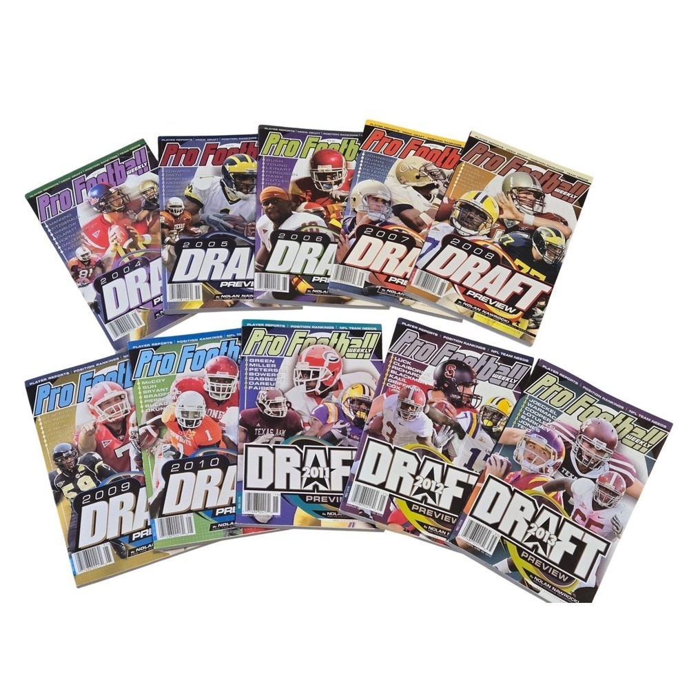 Pro Football Weekly Draft Preview‎ Magazine Lot 2004-2013 NFL Draft Guides